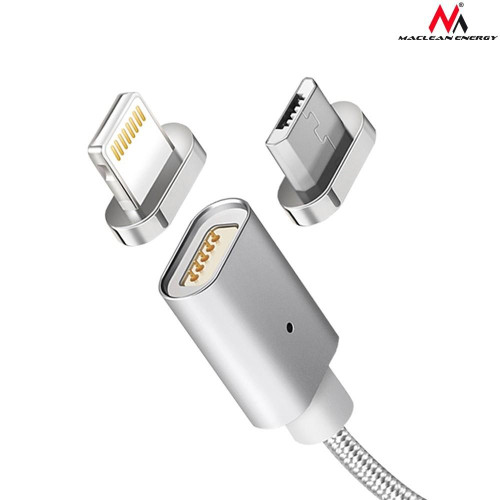 Kabel lightning USB magnetyczny silver MCE161- Quick & Fast Charge-675606