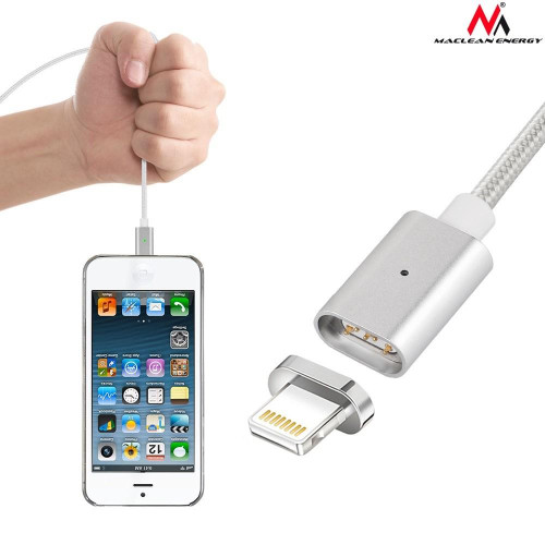 Kabel lightning USB magnetyczny silver MCE161- Quick & Fast Charge-675609