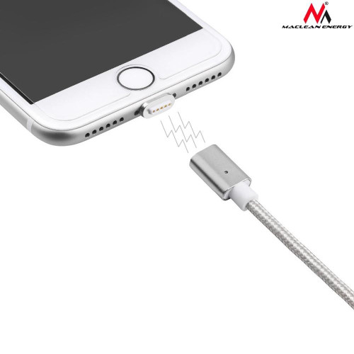 Kabel lightning USB magnetyczny silver MCE161- Quick & Fast Charge-675610