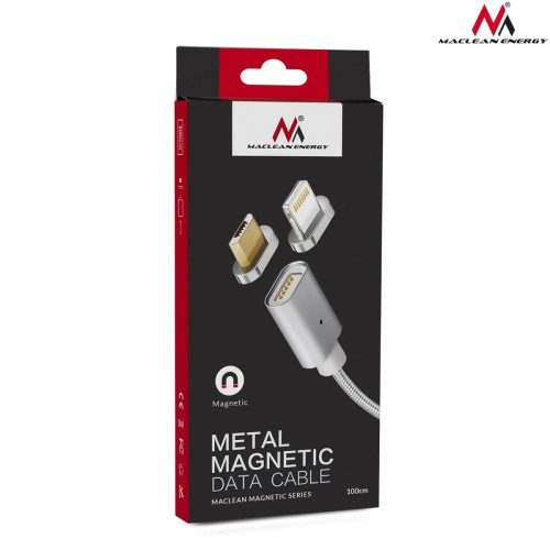 Kabel lightning USB magnetyczny silver MCE161- Quick & Fast Charge-675615