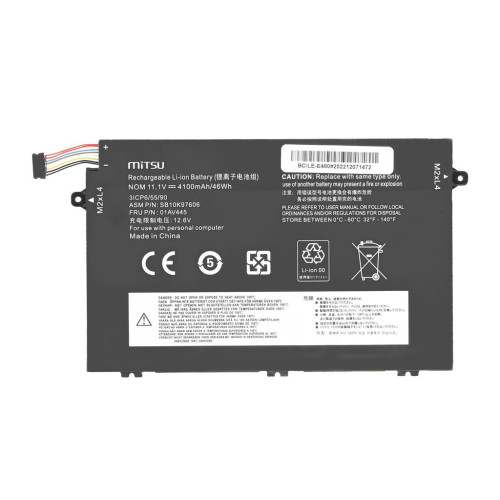 Bateria Mitsu do Lenovo ThinkPad E480, E580-6795428
