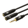 Kabel 3,5mm Mini Jack - 2x 3,5mm Mini Jack M/F adapter 30cm-681381