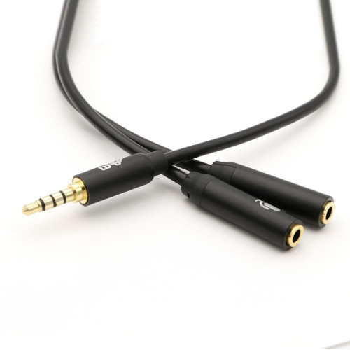 Kabel 3,5mm Mini Jack - 2x 3,5mm Mini Jack M/F adapter 30cm-681383