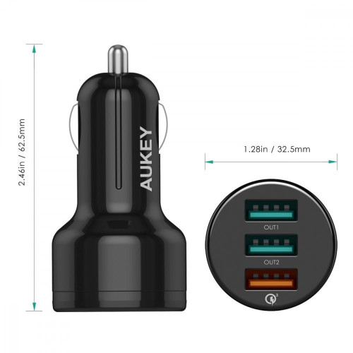 CC-T11 ładowarka samochodowa 3xUSB Quick Charge 3.0 | 7.8A | 42W + kabel USB-C-682357