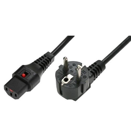Kabel połączeniowy zasilający 3x1mm2 Typ Schuko kątowy/IEC C13 prosty M/Ż 2m czarny-683039