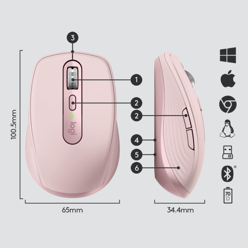 Mysz Logitech MX ANYWHERE 3 - ROSE-6937584