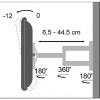 Uchwyt ścienny LCD/LED 19-37cali podwójne ramię, 25kg, czarny-696599