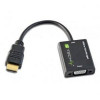 Adapter HDMI męski na VGA żeński, czarny, 10cm-696706
