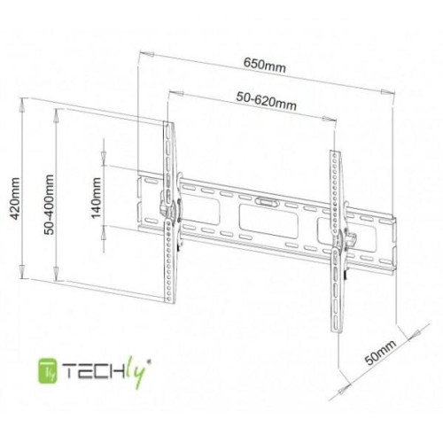 Uchwyt ścienny LCD/LED 40-65cali 60kg czarny-696565