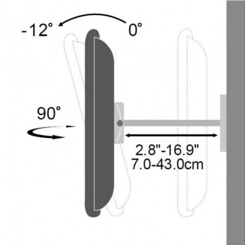 Uchwyt ścienny LCD/LED 42-70cali regulowany, 70kg, czarny-696592