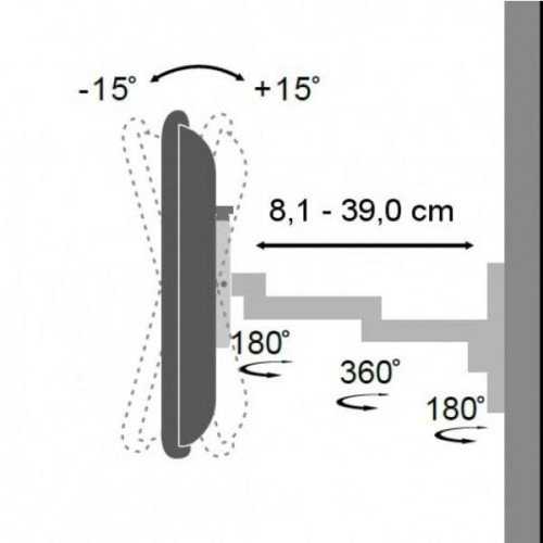 Uchwyt ścienny LCD/LED 13-30 cali podwójne ramię, czarny-696602
