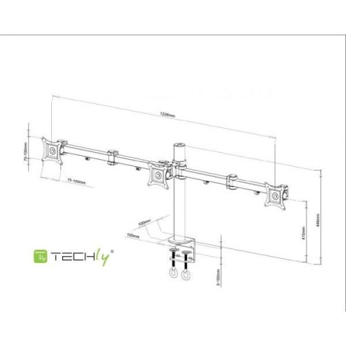 Uchwyt biurkowy LCD/LED 13-24 cali potrójny 3x10kg, czarny-696615
