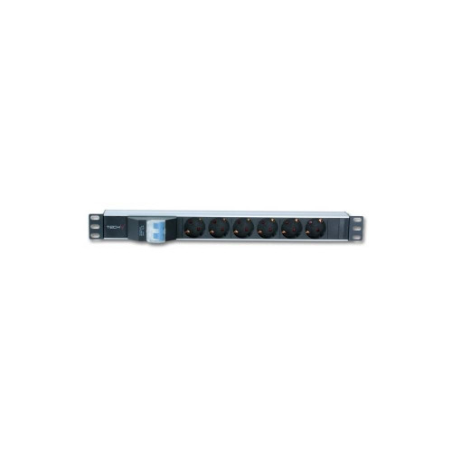 Listwa zasilająca Rack 19 cali 1U 250V/16A 6xSCHUKO, 3m-696734