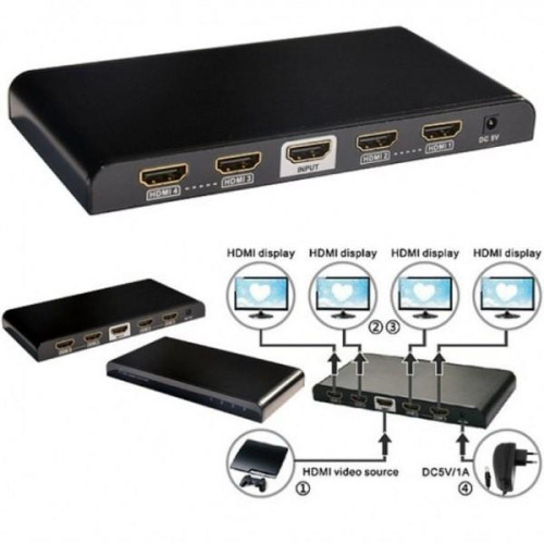 Rozdzielacz-splitter HDMI 1/4 Ultra HD, 3D-696799