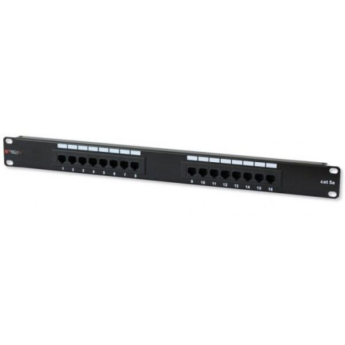 Patch panel 1U UTP 16xR J45 Cat.5e, czarny-696916