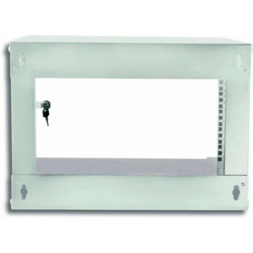 Szafa wisząca ECO 19cali 6U/320mm zmontowana, szklane drzwi, szara-696943