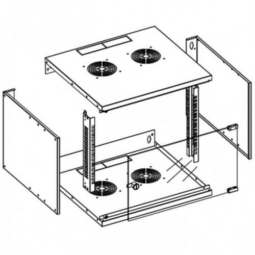 Szafa wisząca ECO 19cali 6U/320mm zmontowana, szklane drzwi, szara-696945