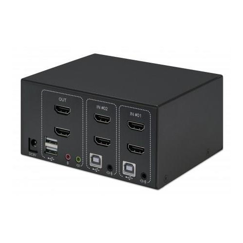 MANHATTAN PRZEŁĄCZNIK KVM HDMI/USB 2X1 DUAL-MONITO-6990318