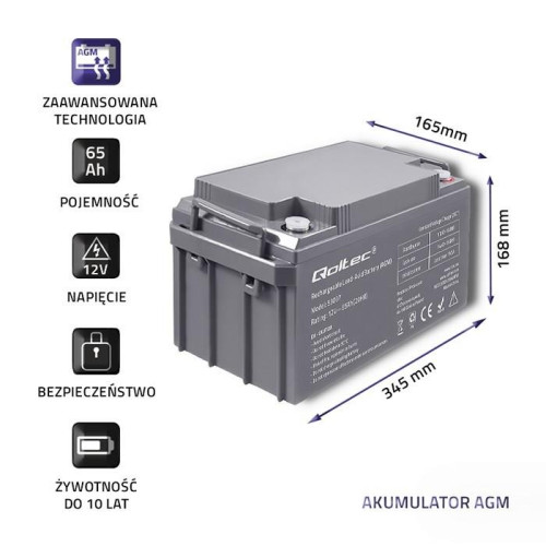 Akumulator bezobsługowy Qoltec 53037-6996573