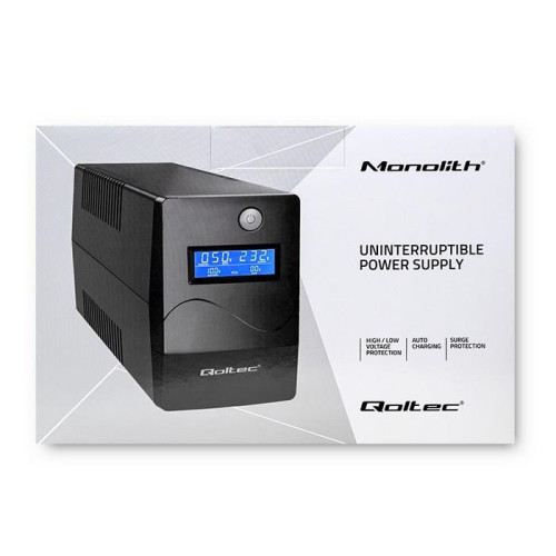 QOLTEC ZASILACZ AWARYJNY UPS 450VA | 240W | LCD | USB | RJ45-6996682
