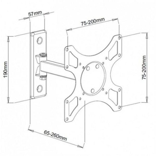 Uchwyt ścienny LCD/LED 19-37cali 25kg regulowany, biały-703113