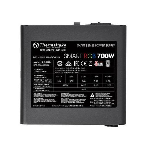 Smart 700W RGB (80+ 230V EU, 2xPEG, 120mm, Single Rail)-703245