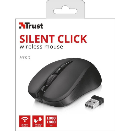 Mydo Silent Click bezprzewodowa mysz czarna-705654