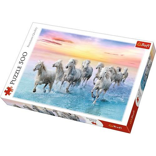 500 elementów Białe Konie w galopie-708861