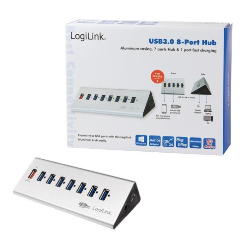 Hub biurkowy 7xUSB 3.0 z zasilaczem-709533
