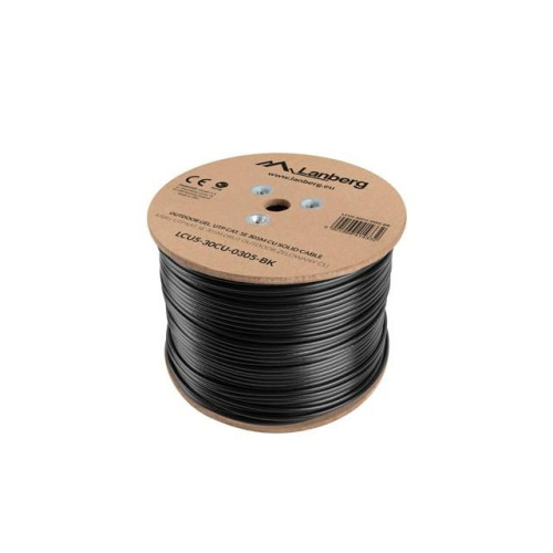 KABEL LAN UTP KAT-5E 305M DRUT OUTDOOR ŻELOWANY CU CZARNY FLUKE PASSED LANBERG-713847