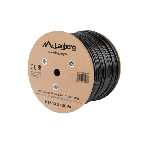 Kabel LAN FTP KAT-6 305M drut outdoor żelowany cu fluke, czarny-7809419