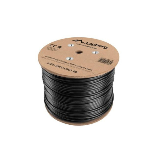KABEL LAN FTP KAT-6 305M DRUT OUTDOOR ŻELOWANY CU CZARNY FLUKE PASSED LANBERG-713849