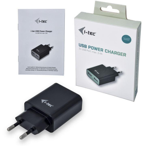 USB Power Charger 2 port 2.4A czarny 2x USB Port DC 5V/max 2.4A-716571