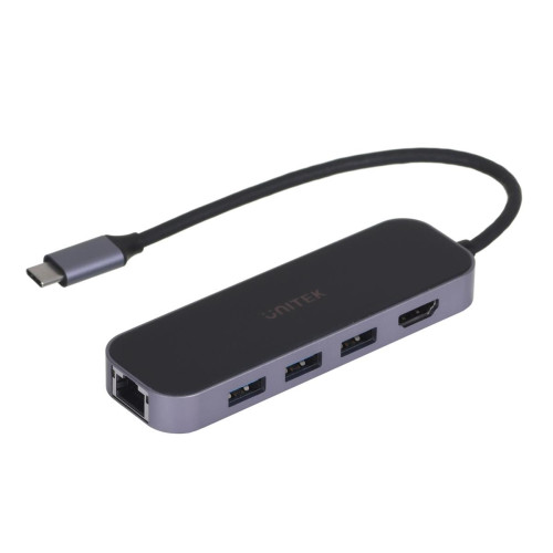 UNITEK HUB USB-C 3.1, RJ-45,3XUSB-A,HDMI,4K,PD100W-7226062