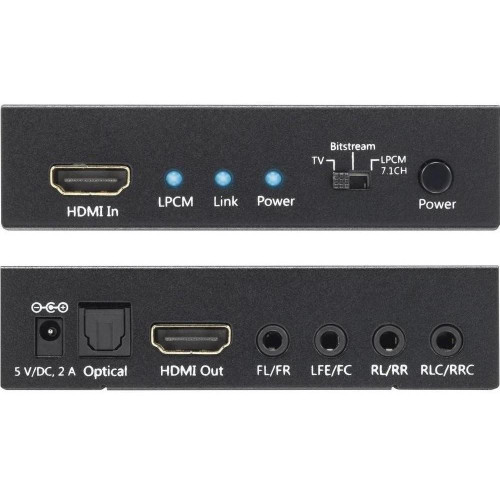 HDMI 4K audio extractor SPDIF Toslink, 4x Jack 3.5mm, LPCM 5.1CH / 7.1CH -724976