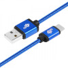 Kabel USB-USB C 1.5m niebieski sznurek -725066