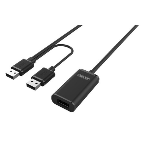 Przedłużacz aktywny USB 2.0, 20m, Y-279 czarny -725556
