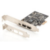Karta (Kontroler) Firewire (400) PCI Exp., 2xZew. 1xZew.(Mini) IEEE1394a 6pin+Mini,Low Profile,VT6308P-727093