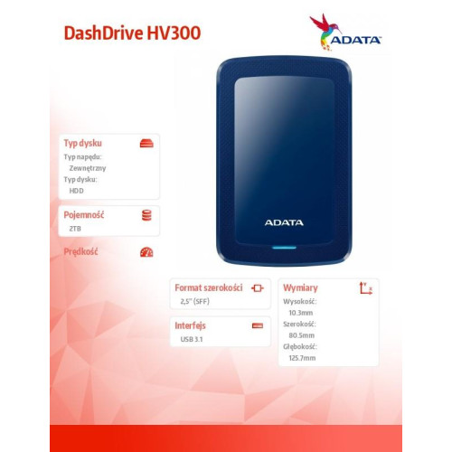 DashDrive HV300 2TB 2.5 USB3.1 Niebieski-727254
