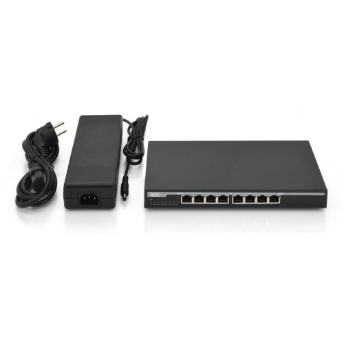 Switch Gigabit Desktop 8-portowy, 8x10/100/1000Mbps PoE+ af/at 135W, Metalowa obudowa-732136