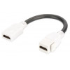 Moduł Keystone HDMI z kablem 12cm, łącznik do gniazd i pustych paneli, żeński/żeński, biały-735224