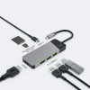 GREEN CELL HUB USB-C ADAPTER GC CONNECT 7W1 (3XUSB 3.1, HDMI 4K 60HZ, USB-C PD 85W, MICROSD/SD)-7364539