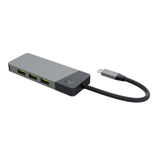 GREEN CELL HUB USB-C ADAPTER GC CONNECT 7W1 (3XUSB 3.1, HDMI 4K 60HZ, USB-C PD 85W, MICROSD/SD)-7364545