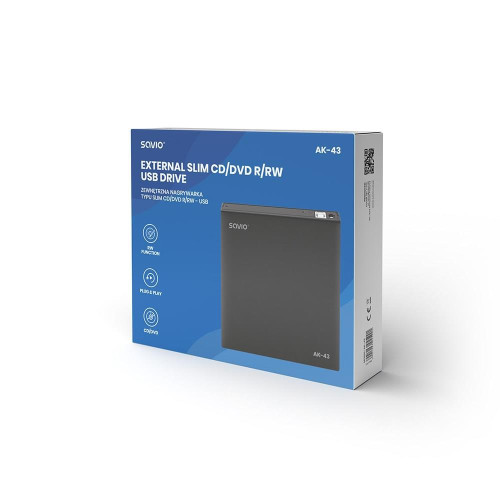 SAVIO NAGRYWARKA ZEWNĘTRZNA TYPU SLIM CD/DVD R/RW – USB 2.0 AK-43-7379447