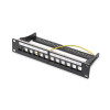 Patch panel 10, 12 port Keystone, pusty, Czarny-742435