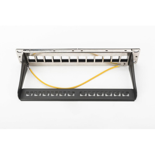 Patch panel 10, 12 port Keystone, pusty, Czarny-742436