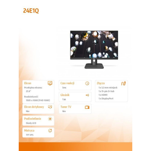 Monitor 23.8 24E1Q IPS DP HDMI Głośniki-744562