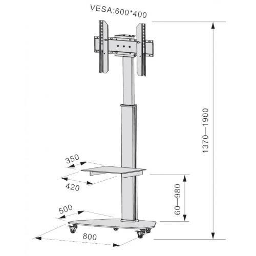 TECHLY STOJAK MOBILNY NA TELEWIZOR LED/LCD 37-70 C-7446676