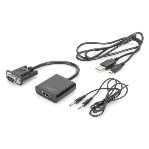 Konwerter/adapter audio-video VGA do HDMI, 1080p FHD, z audio 3.5mm MiniJack-745134