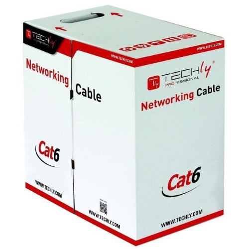 Kabel instalacyjny skrętka UTP Cat6 4x2 drut 100% miedź 305m szary -748894